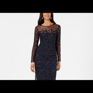 Adrianna Papell Embellished Illusion Sheath Dress